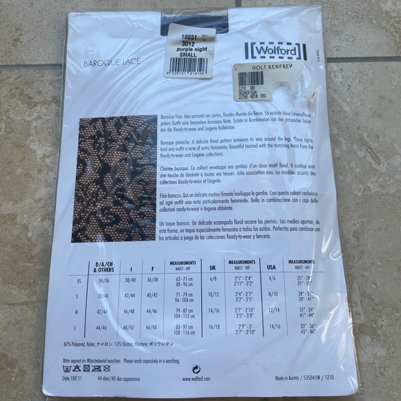 NEW Wolford Baroque Lace Purple Night Small - Picture 3 of 3